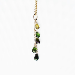 14KGF 40cm Necklace with Green tourmaline. 第4張的照片