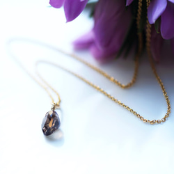 14KGF 40cm Neckrace with smokey quartz. 第7張的照片