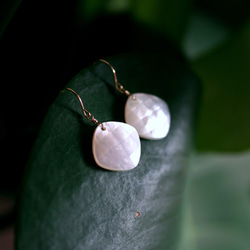 K18 Pierced earring with White shell. 第1張的照片