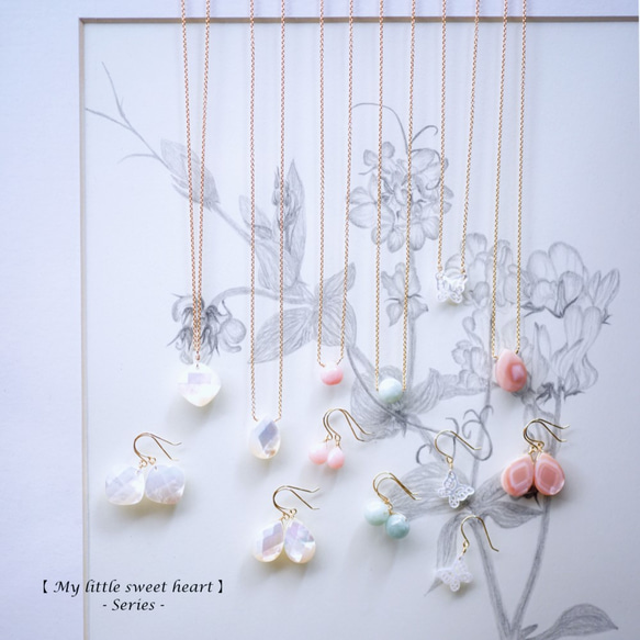 K18 Pierced earring with White shell. 第6張的照片