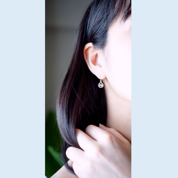 K18 Pierced earring with Amethyst. 第2張的照片