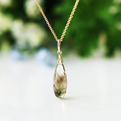 14KGF 50cm Necklace with Lemon smokey quartz 第9張的照片