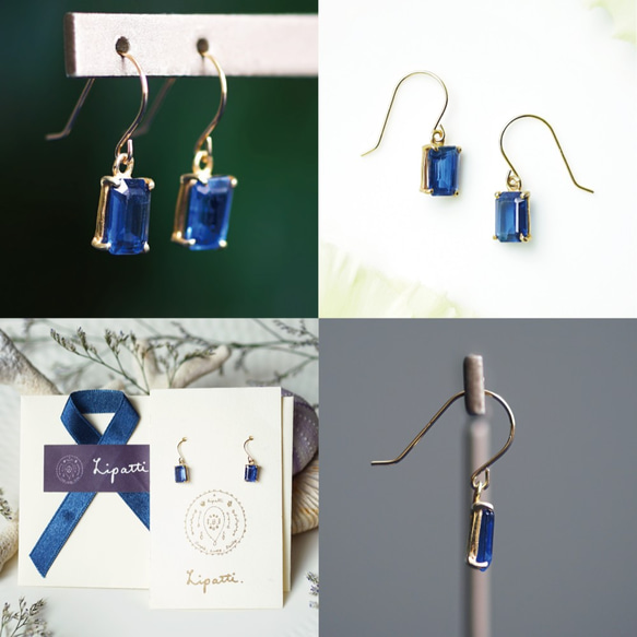 K18 Pierced earring with Kyanite 第2張的照片