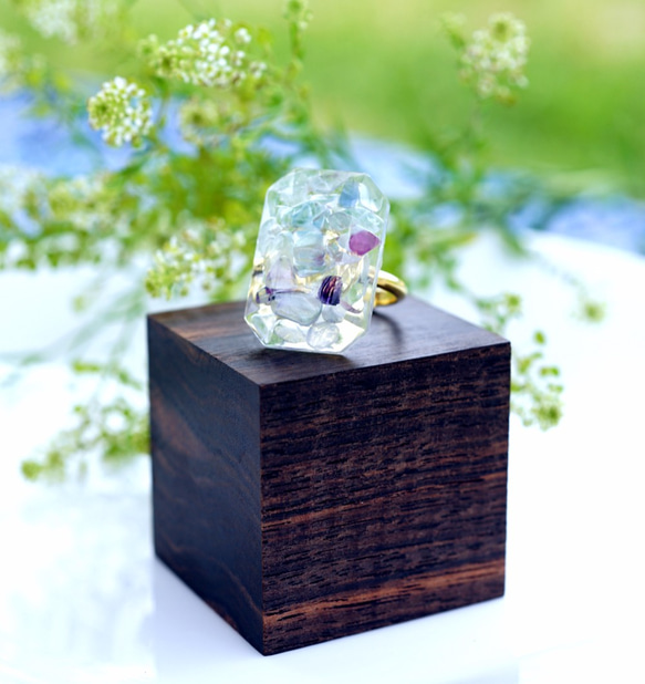 Freesize ring ＃11~free with Fluorite 第2張的照片