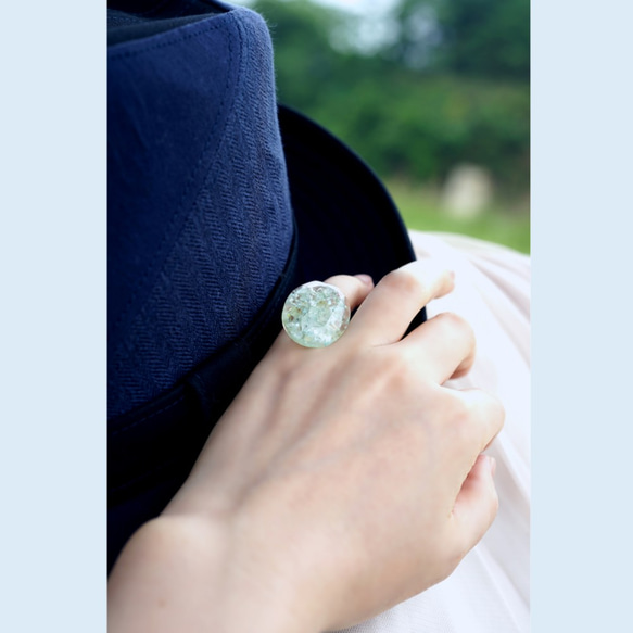 Freesize ring ＃11~free with GreenAmethyst 第1張的照片