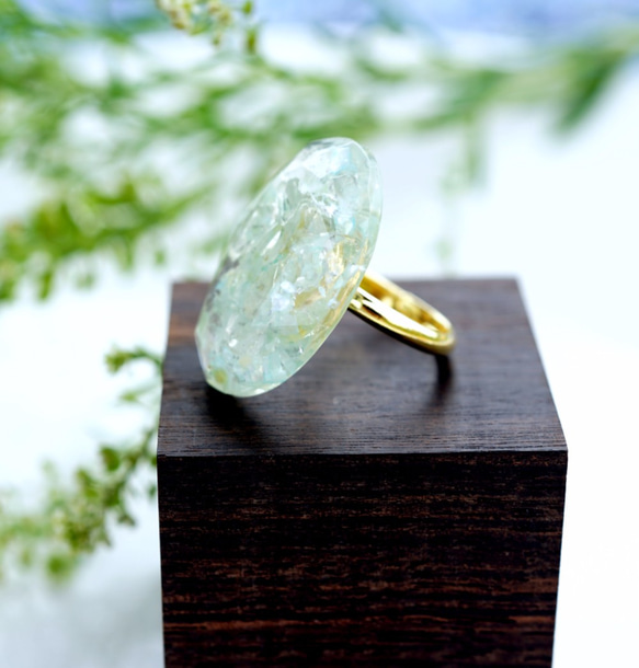 Freesize ring ＃11~free with GreenAmethyst 第2張的照片