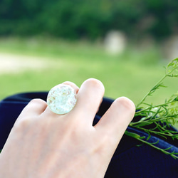 Freesize ring ＃11~free with GreenAmethyst 第5張的照片