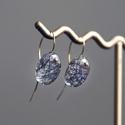 14KGF Pierced earring with Tourmaline-in-Quartz. 第7張的照片