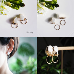 14KGF Pierced earring with Moonstone. 第4張的照片