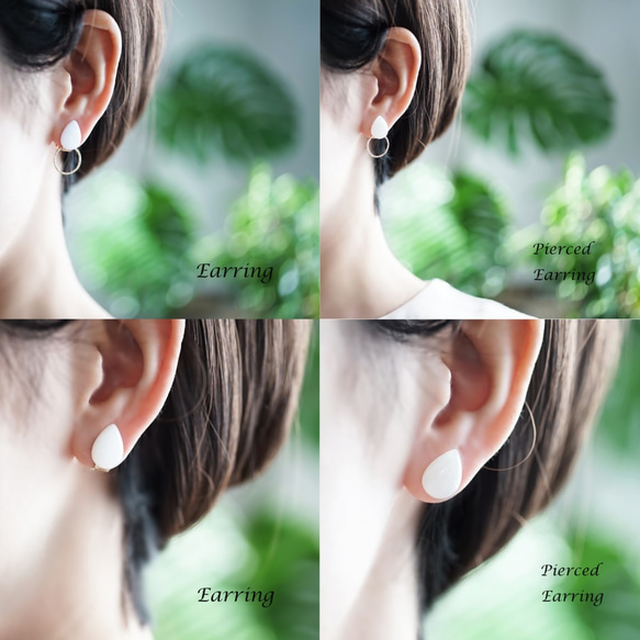 14KGF Pierced earring with Moonstone. 第5張的照片