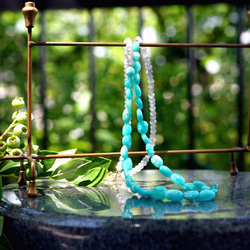 14KGF 70cm Necklace with Amazonite and Labradorite. 第2張的照片