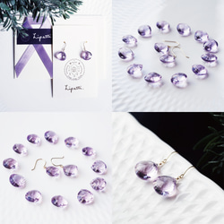 K18 Pierced earring with Pink Amethyst 第4張的照片