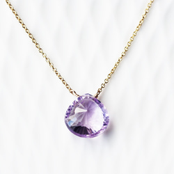 14KGF 40cm Necklace with Pink Amethyst 第1張的照片