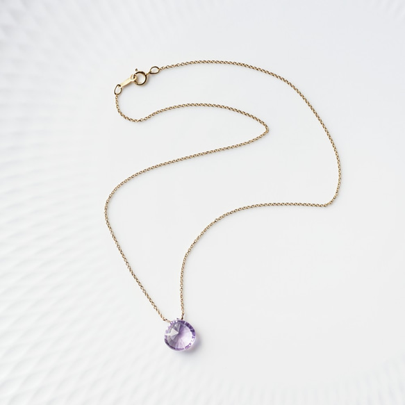 14KGF 40cm Necklace with Pink Amethyst 第6張的照片