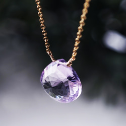 14KGF 40cm Necklace with Pink Amethyst 第8張的照片
