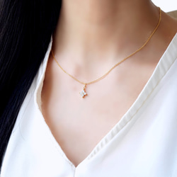 14KGF 40cm Necklace with cubic zirconia. 第2張的照片