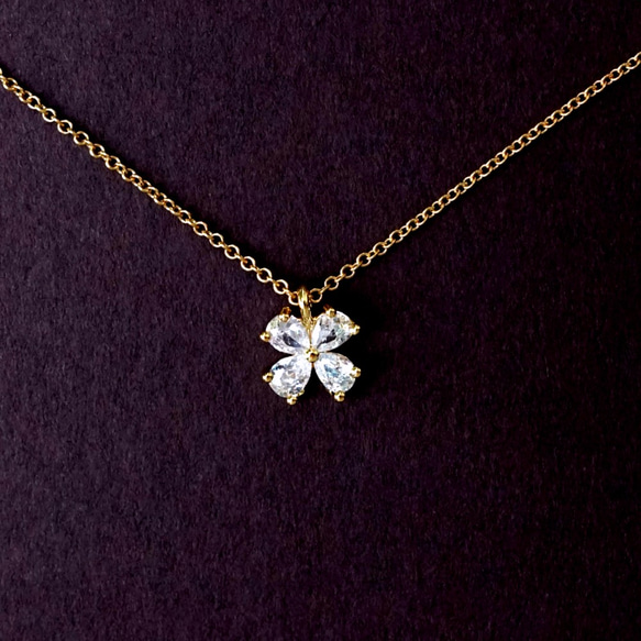 14KGF 45cm+5cm Necklace with cubic zirconia. 第3張的照片