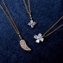 14KGF 45cm+5cm Necklace with cubic zirconia. 第9張的照片