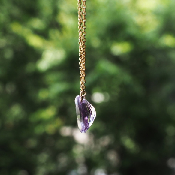 14KGF 40cm Necklace with Lavender Amethyst. 第2張的照片