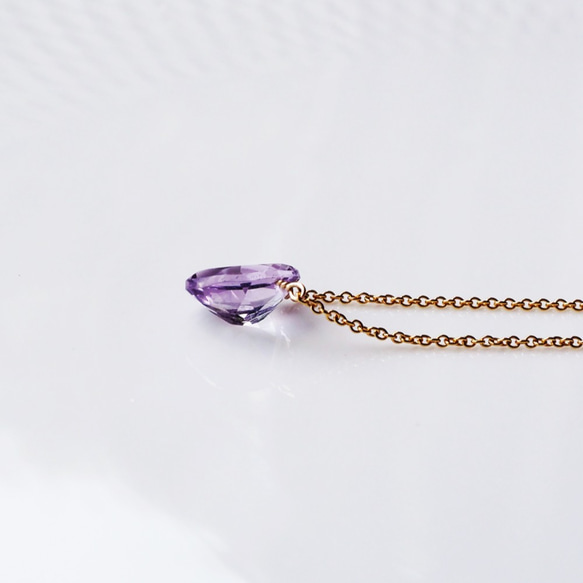 14KGF 40cm Necklace with Lavender Amethyst. 第8張的照片