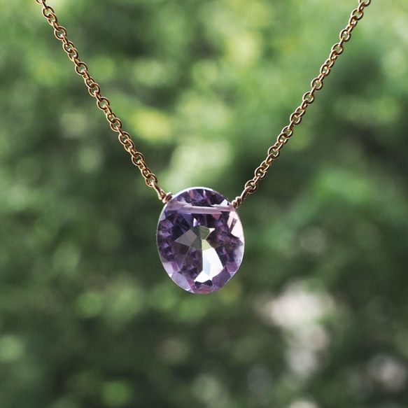 14KGF 40cm Necklace with Lavender Amethyst. 第9張的照片