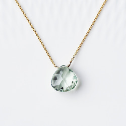 14KGF 45cm Necklace with Green Amethyst. 第1張的照片