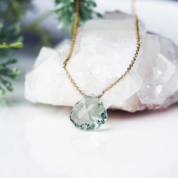 14KGF 45cm Necklace with Green Amethyst. 第6張的照片