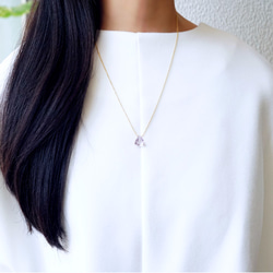 14KGF 50cm Necklace with Pink Amethyst. 第2張的照片