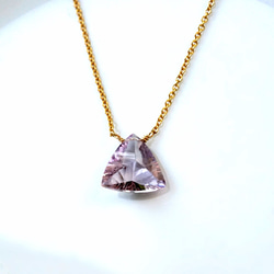 14KGF 50cm Necklace with Pink Amethyst. 第3張的照片