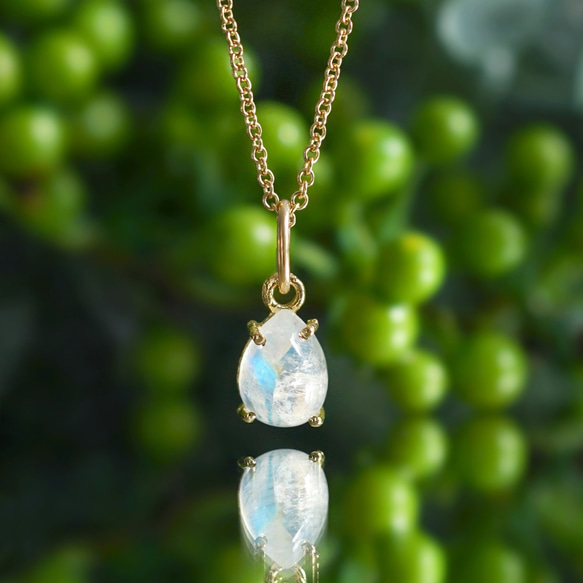 14KGF 40cm Necklace with Labradorite/Rainbow moonstone. 第8張的照片