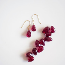 Outlet K18 Pierced Earring with Ruby 第1張的照片