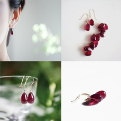 Outlet K18 Pierced Earring with Ruby 第4張的照片
