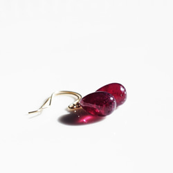 Outlet K18 Pierced Earring with Ruby 第7張的照片