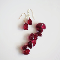 Outlet K18 Pierced Earring with Ruby 第9張的照片