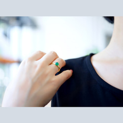 Freesize ring ＃11~free with Green Onix 第2張的照片