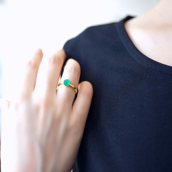 Freesize ring ＃11~free with Green Onix 第4張的照片