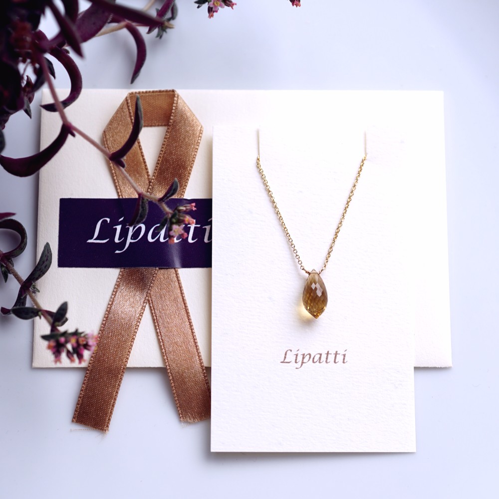 ビアクォーツのシャンデリアカットネックレス　～Natalina