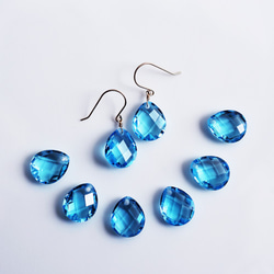 Outlet! K18 Pierced earring with Swiss blue topaz 第1張的照片