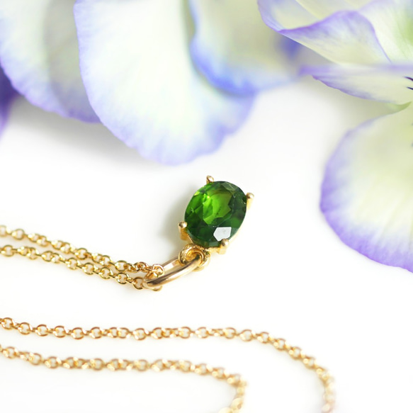 14KGF 40cm Neckrace with Chrome Diopside. 第7張的照片