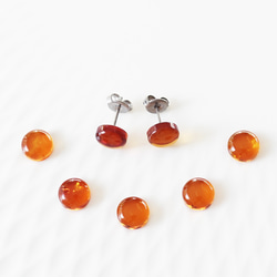 Titanium Pierced earring with Amber 第8張的照片