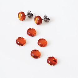 Titanium Pierced earring with Amber 第10張的照片