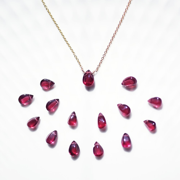 14KGF 40cm Necklace with Garnet. 第2張的照片