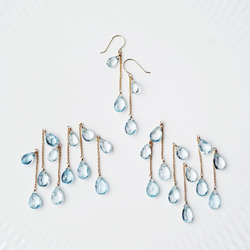 K18 Pierced earring with Aquamarine outlet inclusion visible 第2張的照片