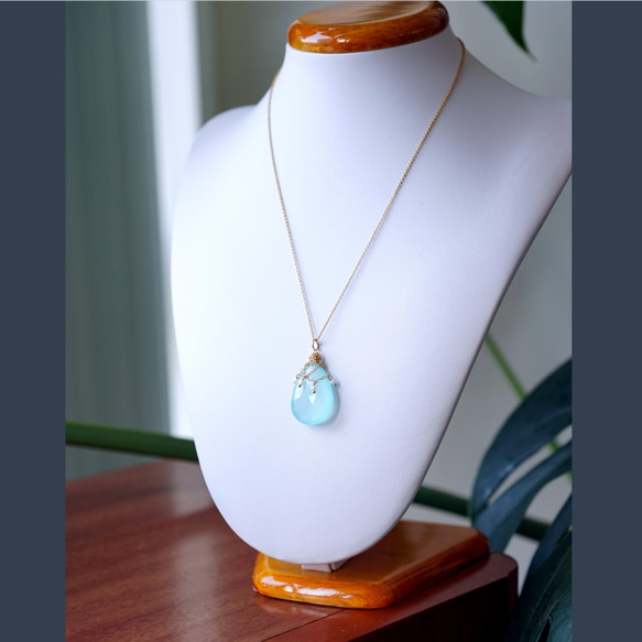 14KGF 40cm Neckrace with Chalcedony. 第1張的照片