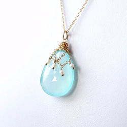 14KGF 40cm Neckrace with Chalcedony. 第2張的照片