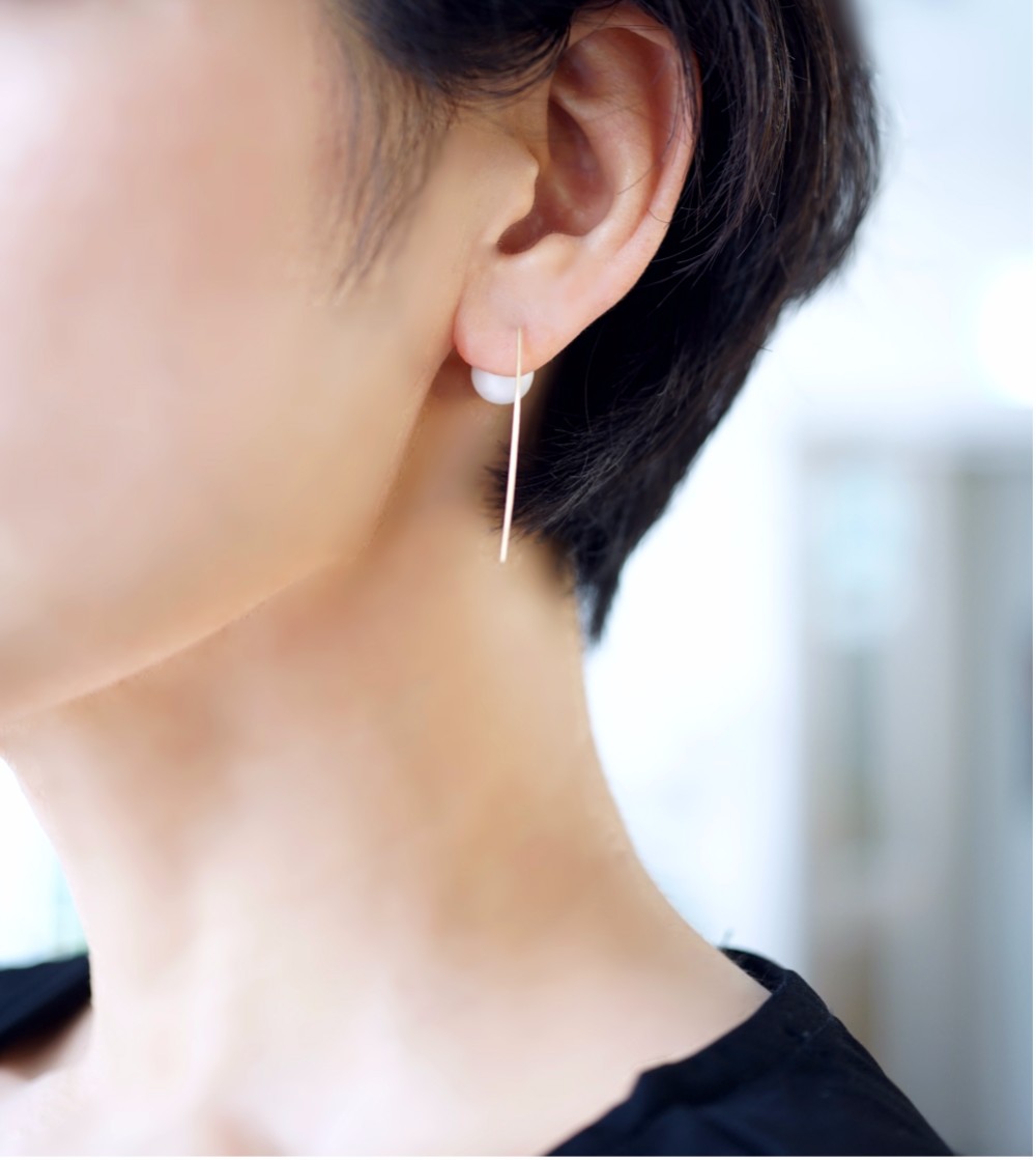 2Way★14KGFハンマード・ロングピアス　～Donna