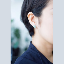 14KGF Pierced earring with Burmese Jadeide. 第3張的照片