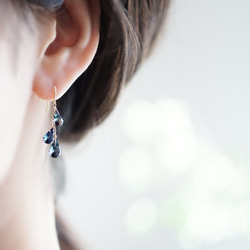 K18 Pierced earring with London blue topaz outlet 第7張的照片