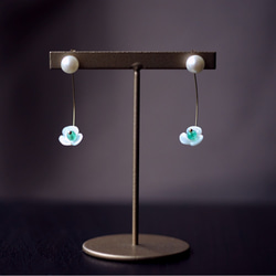 14KGF Pierced earrings with Emerald　～Elin 第1張的照片