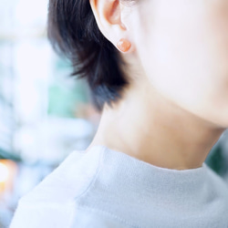 14KGF Pierced earring with Orangemoonstone. 第3張的照片